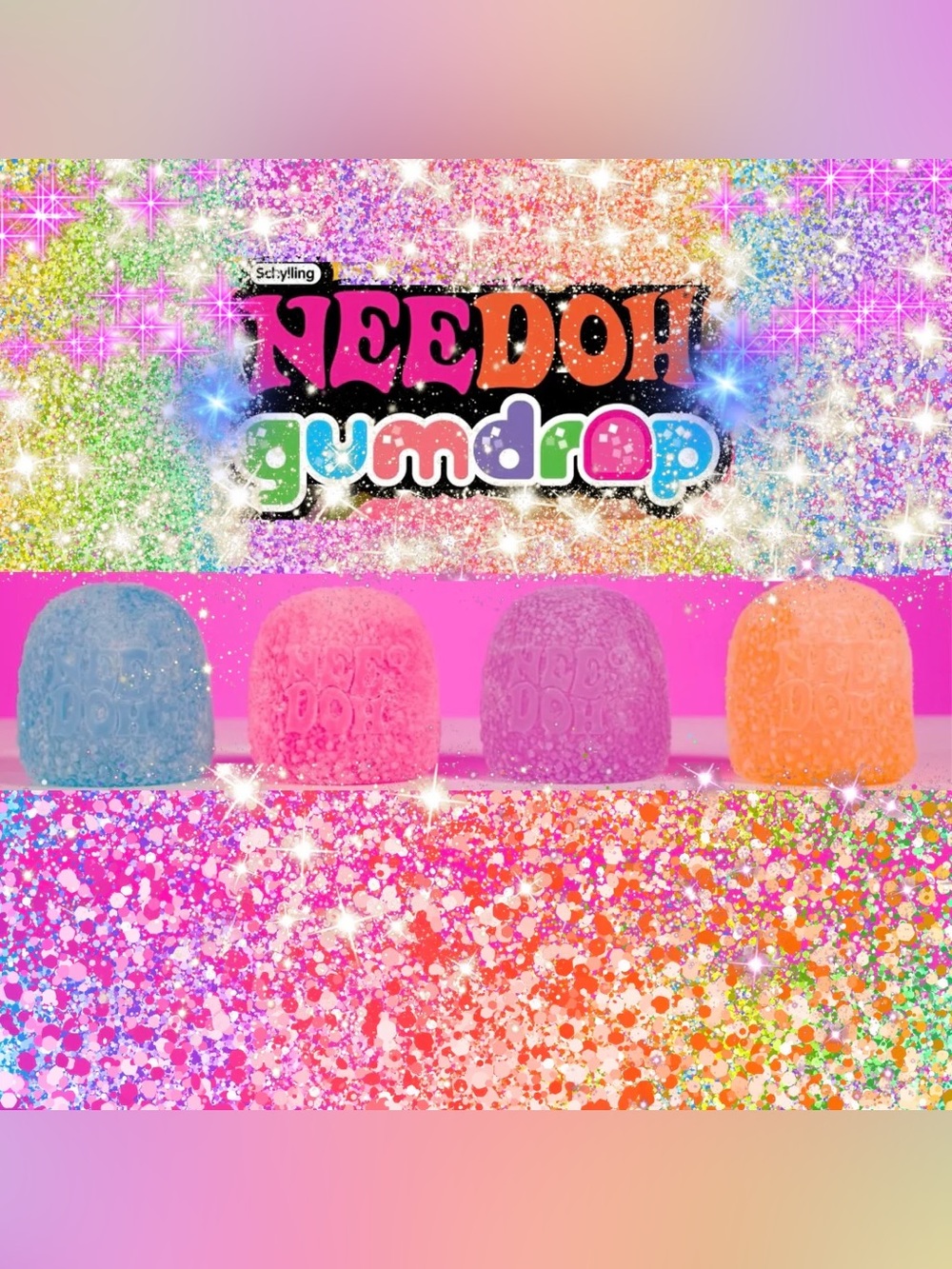 NeeDoh Gumdrop Super Solid Squish - Bright Blue NEW